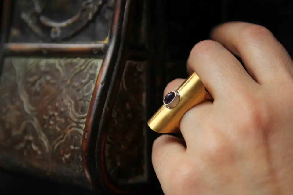 Amethyst Taşlı Gümüş Yüzük