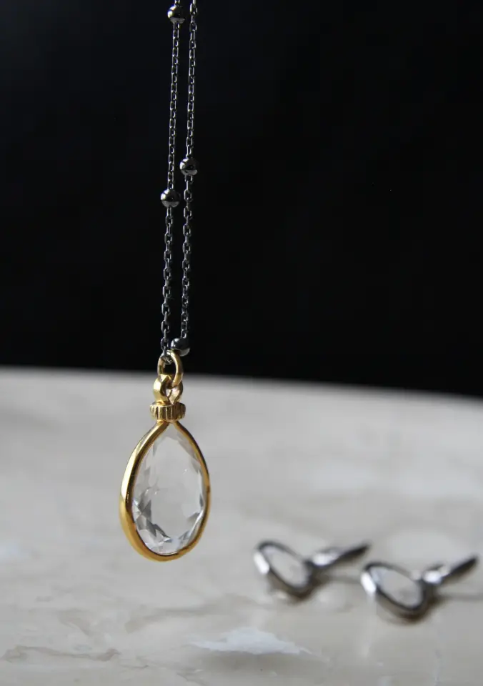 Kristal Kuvars Gümüş Set
