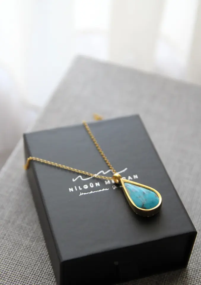 Turkuaz Taşlı Gümüş Kolye