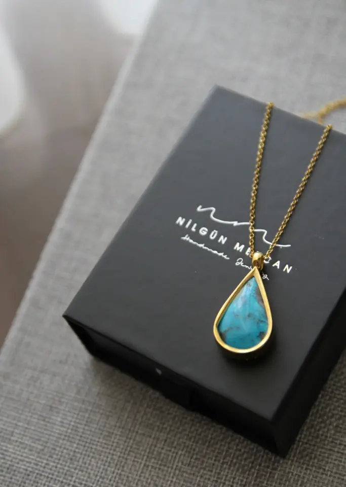 Turkuaz Taşlı Gümüş Kolye