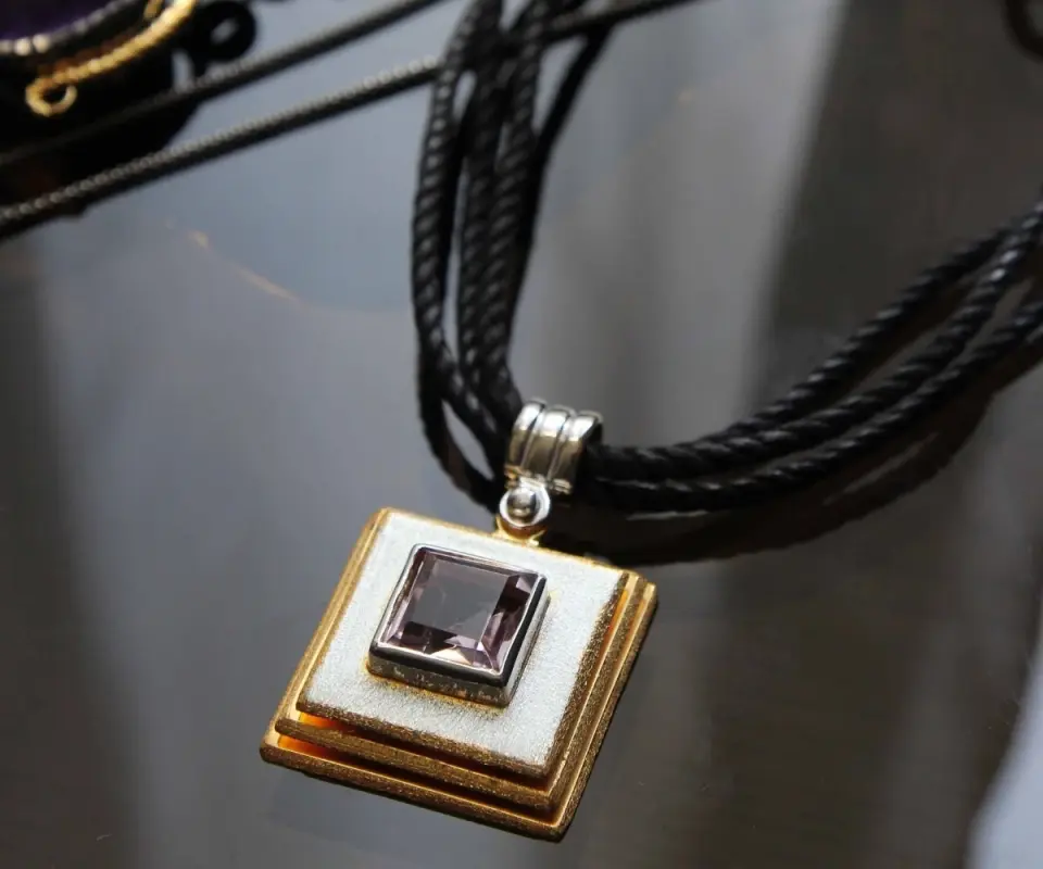 Gümüş Ametrin Taşlı  Kolye